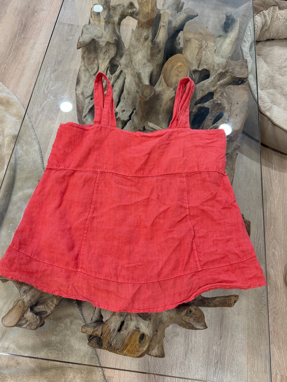 Italian linen flowy tank top